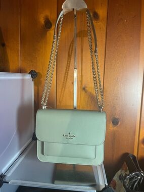 kate spade Green Leather Chain Crossbody Bag